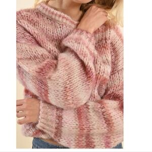 Molly Bracken Pink and Cream Sweater